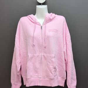 Victoria Secret PINK Ivy Fleece Campus Women's Full Zip Hoodie Medium Pink